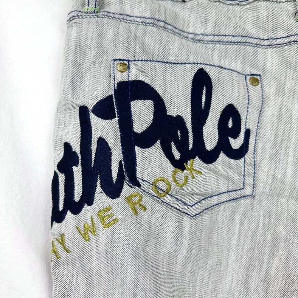 SOUTHPOLE Vintage Y2K Gray Embroidered Spell Out Logo Wide Leg Baggy Jeans 15